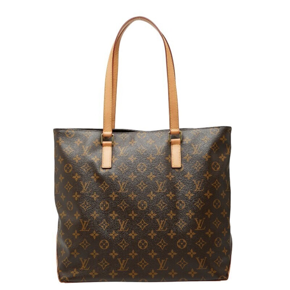 Louis Vuitton Monogram Cabas Mezzo Shoulder Bag Tote Brown Leather